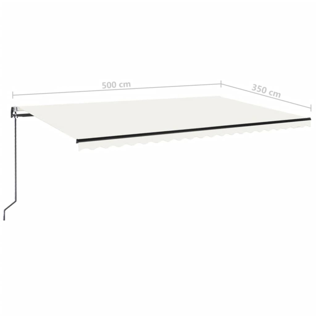 Retractable awning, cream, 500x350cm