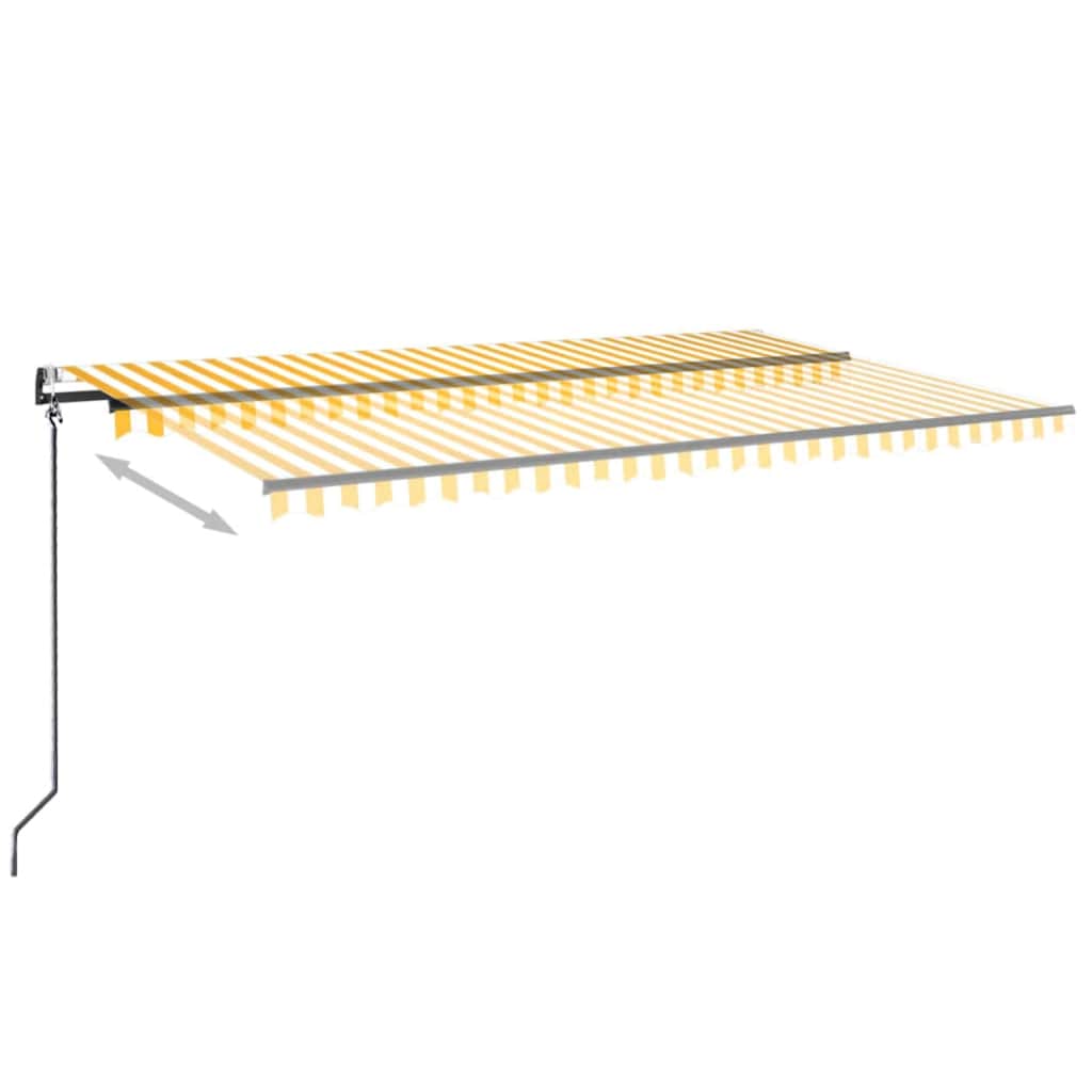 Automatinė ištraukiama markizė, geltona ir balta, 500x350cm