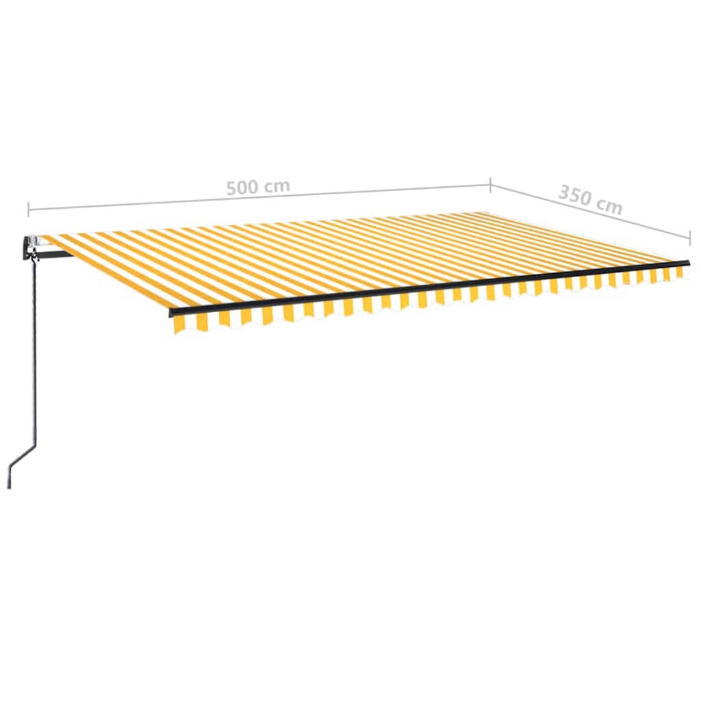Automatinė ištraukiama markizė, geltona ir balta, 500x350cm