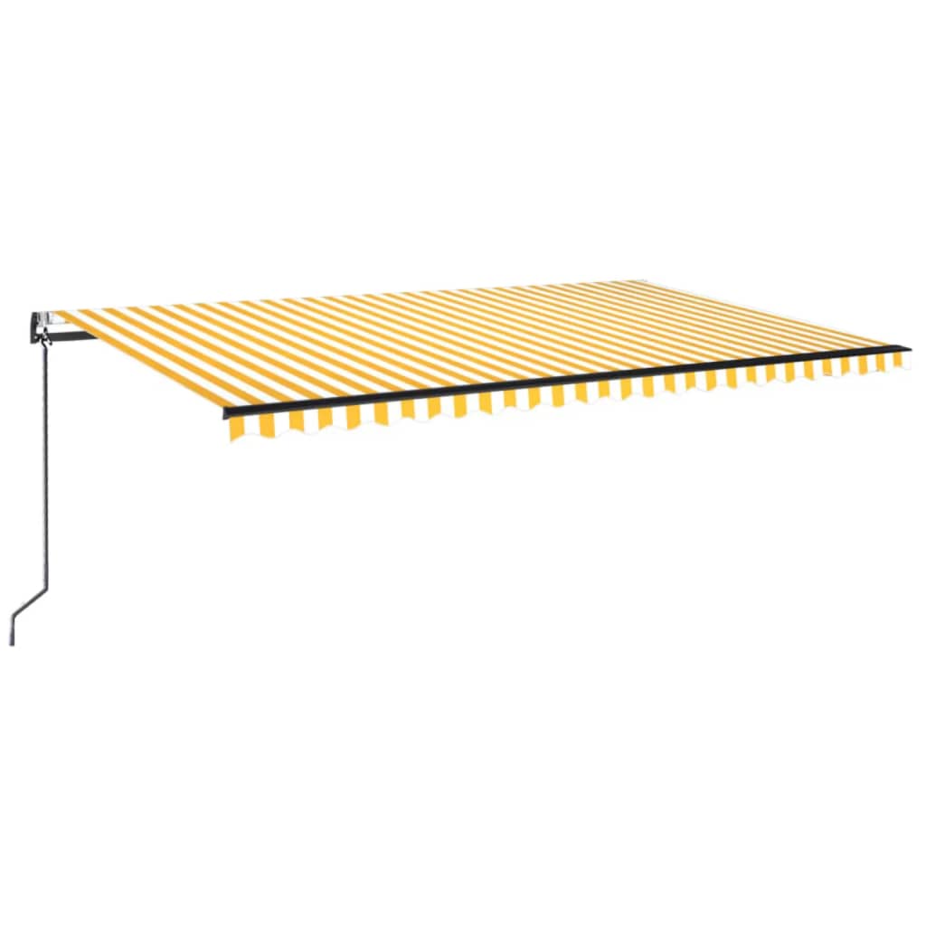 Awning with LED/wind sensor, yellow/white, 500x350cm