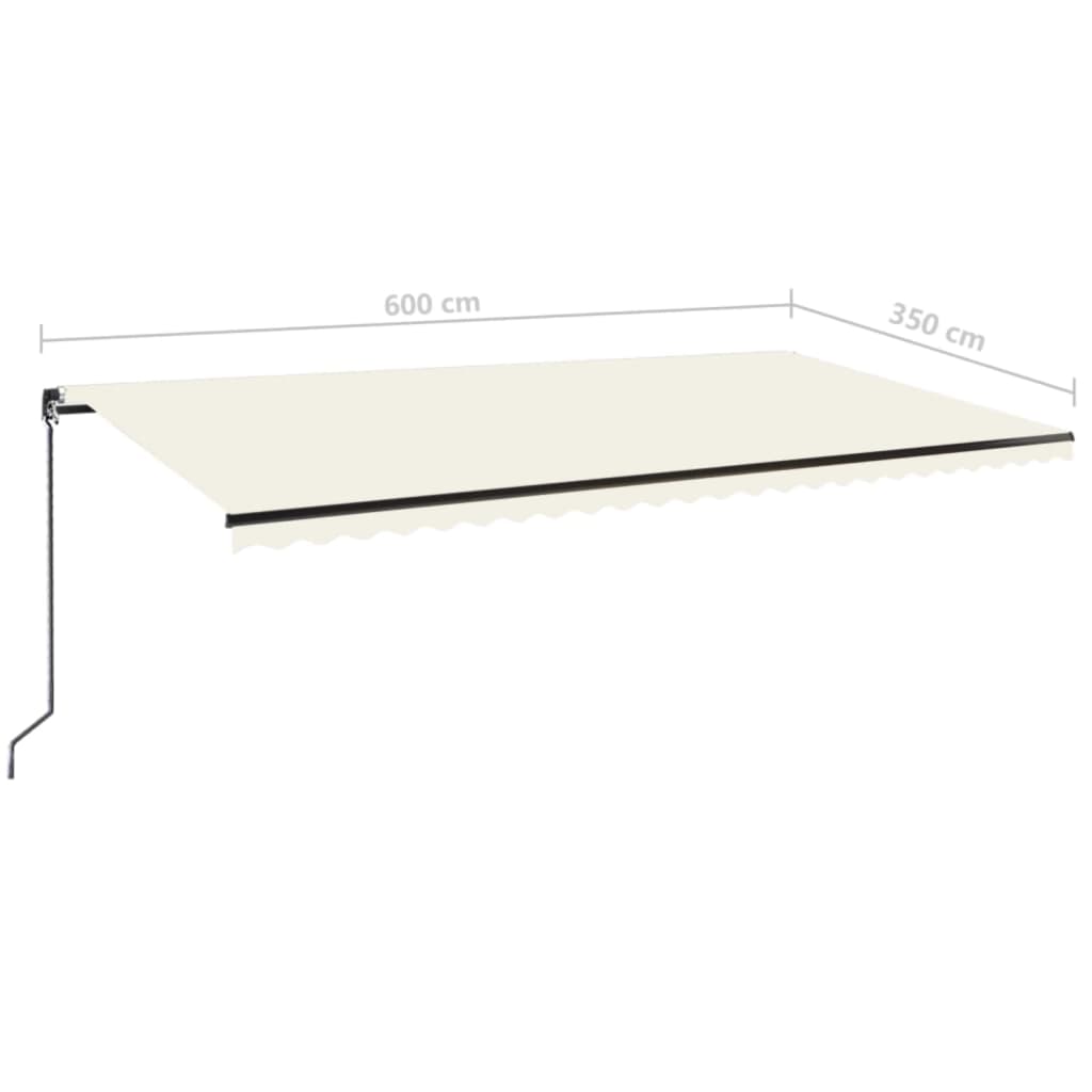 Manually retractable awning, cream, 600x350cm