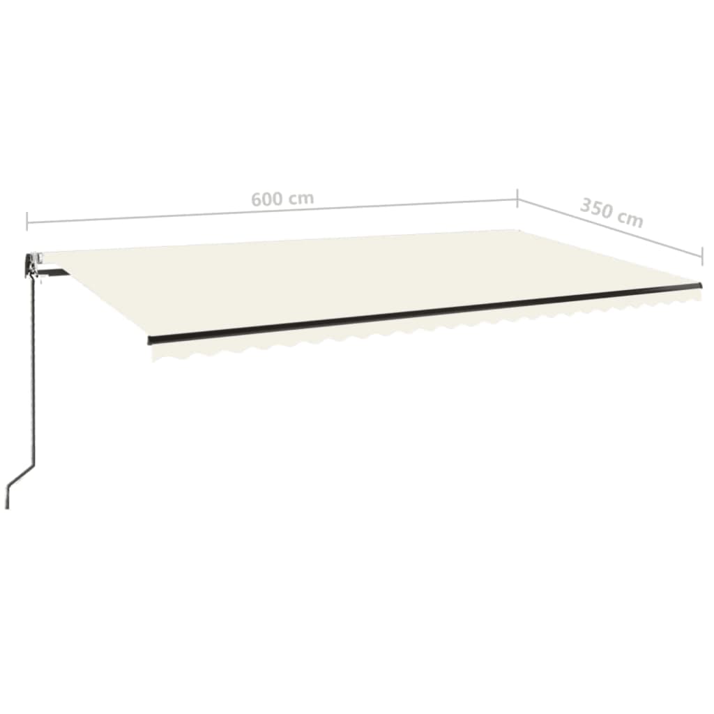 Automatinė markizė su LED/vėjo jutikliu, kreminė, 600x350cm
