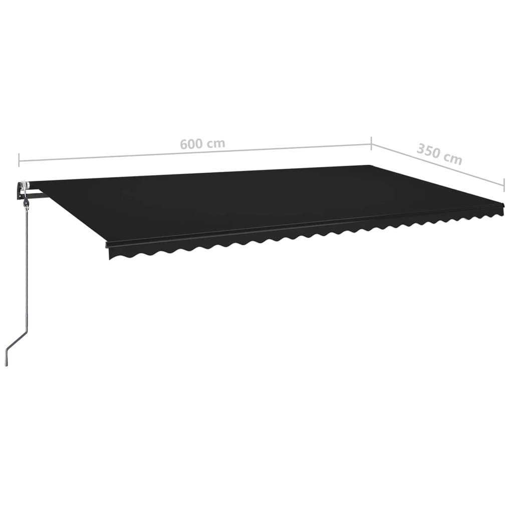 Automatinė markizė su LED/vėjo jutikliu, antracito, 600x350cm