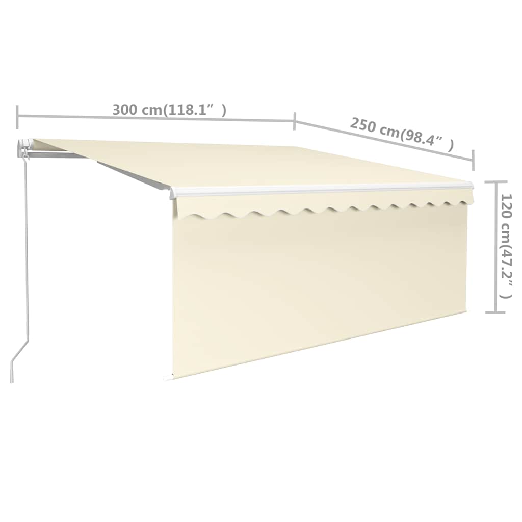 Rankinė markizė 3 x 2,5 m Kreminė 100% poliesteris
