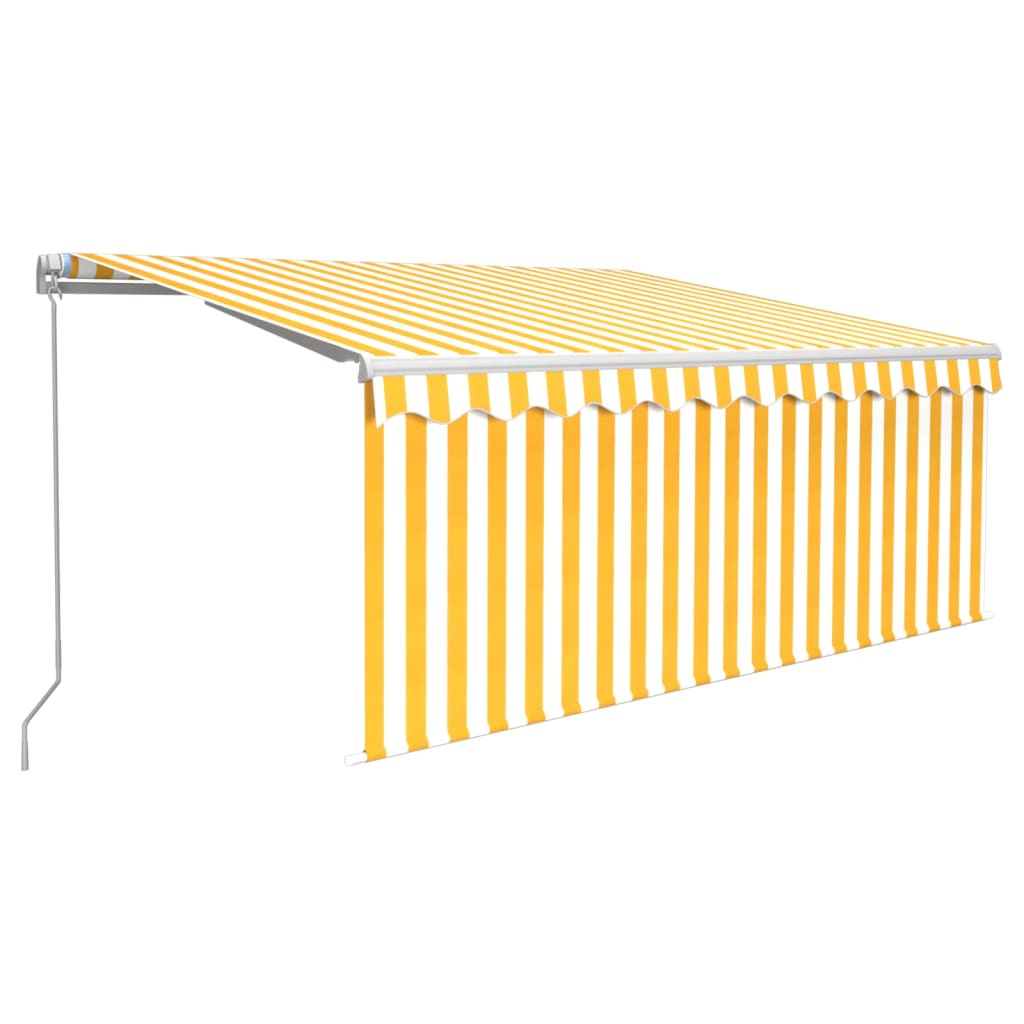 Manuāli izvelkama markīze, dzeltenbalta, 3x2,5 m