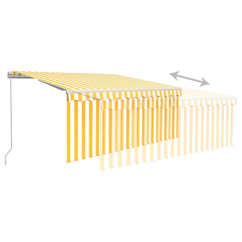 Manuāli izvelkama markīze, dzeltenbalta, 3x2,5 m