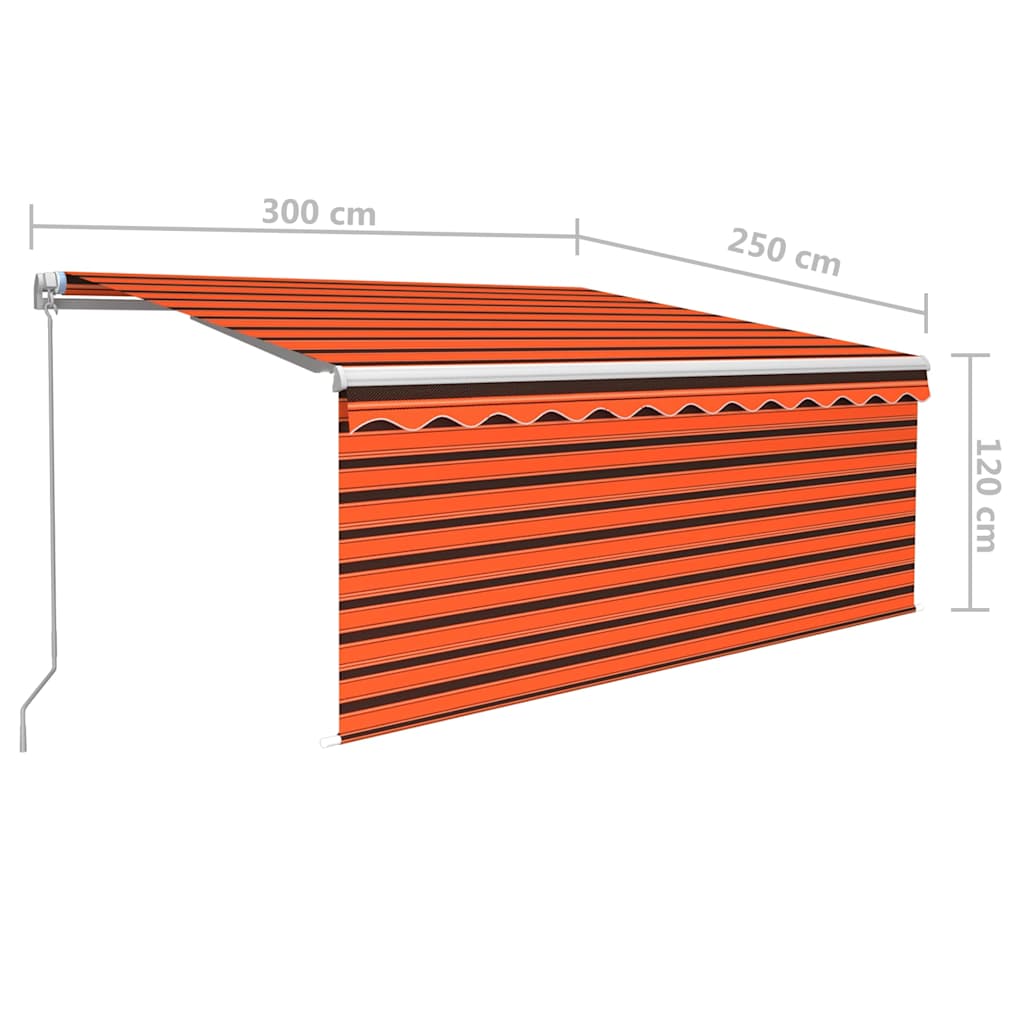 Ištraukiama markizė Oranžinė ir ruda 3 x 2,5 m Poliesteris