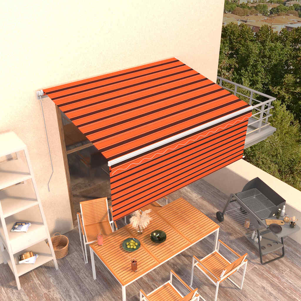 Ištraukiama markizė Oranžinė ir ruda 3 x 2,5 m Poliesteris