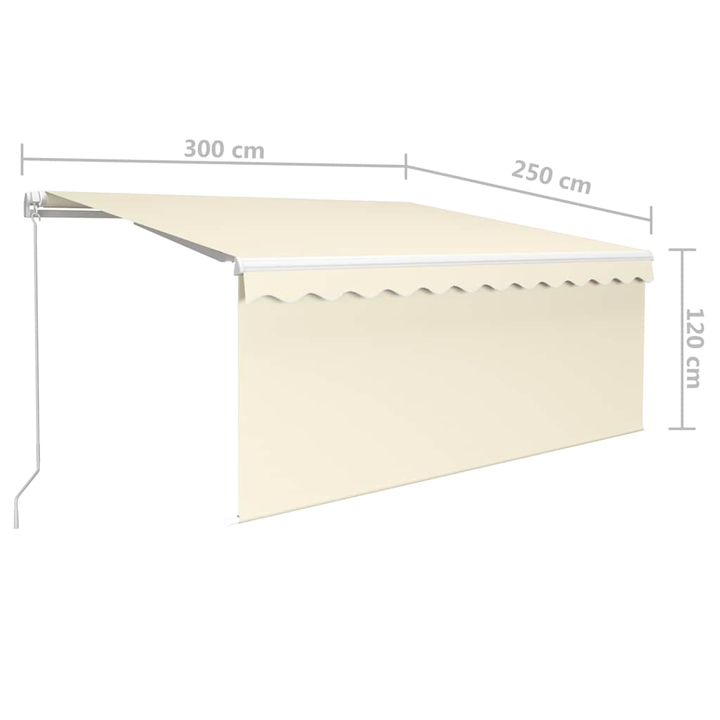 Rankiniu būdu ištraukiama markizė, kreminė ir balta, 3x2,5m