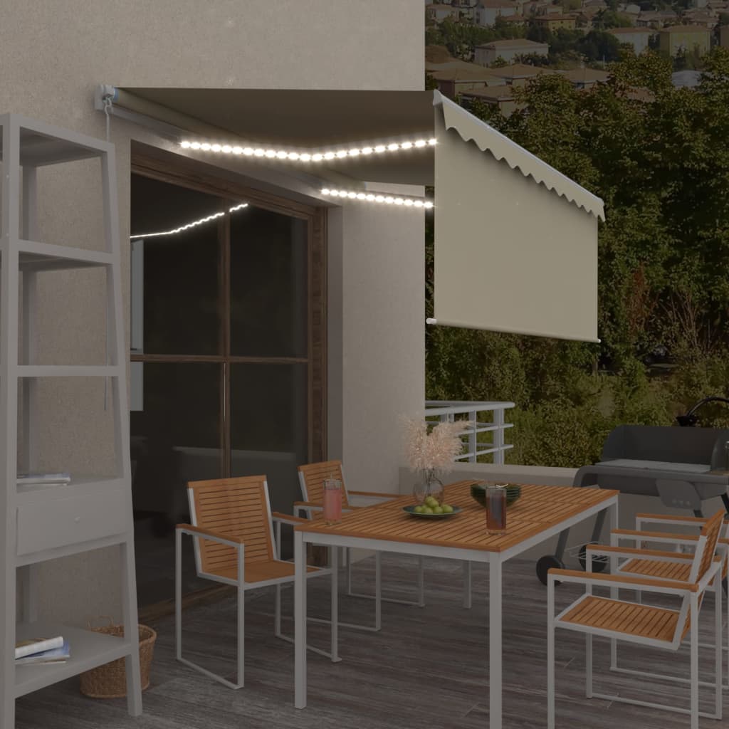 Rankiniu būdu ištraukiama markizė, kreminė ir balta, 3x2,5m