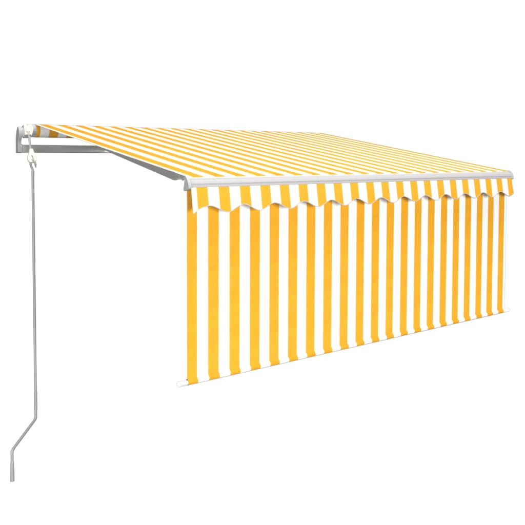 Automatiniu būdu ištraukiama markizė, geltona ir balta, 3x2,5m
