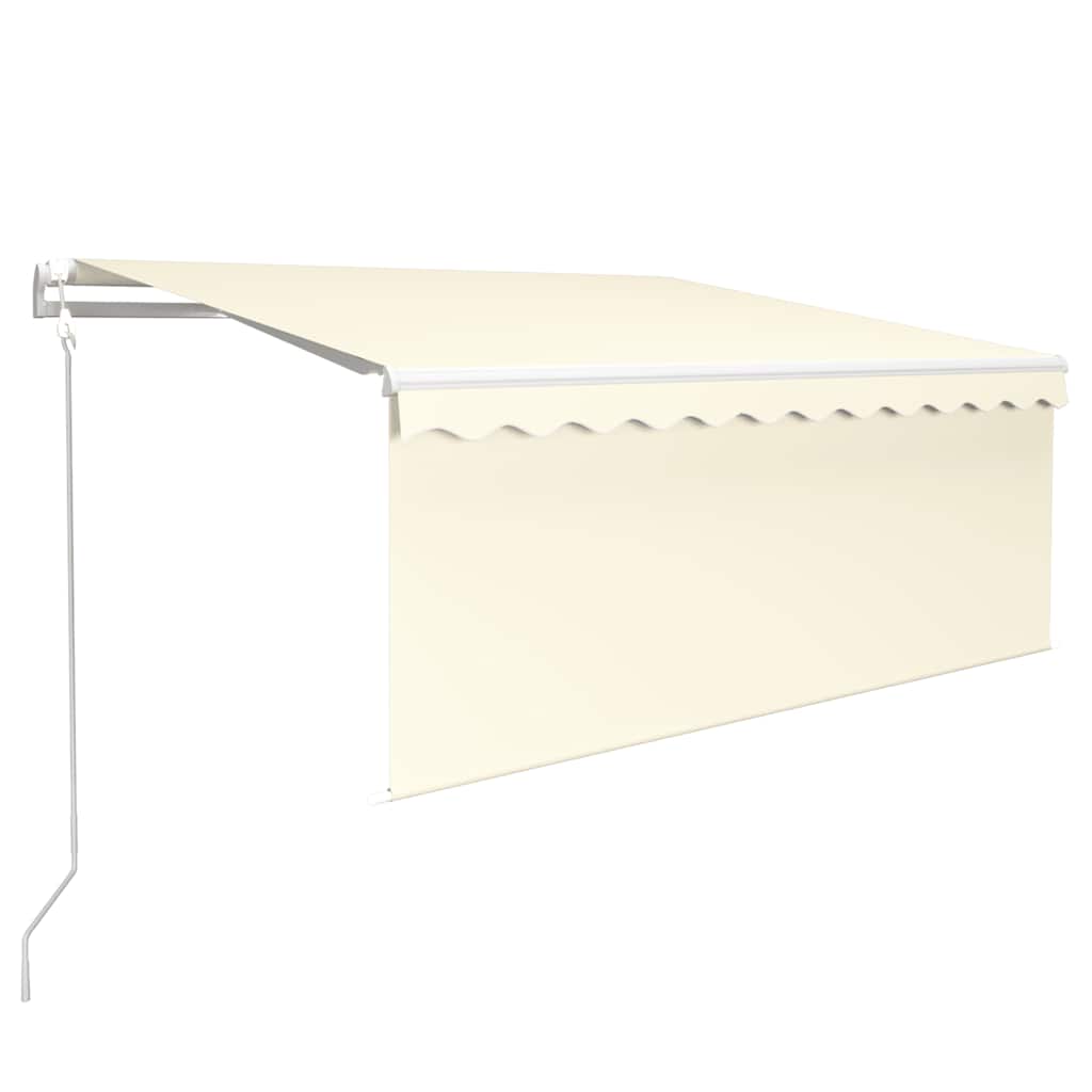 Markizė su uždanga/LED/vėjo jutikliu, kreminė, 3x2,5m