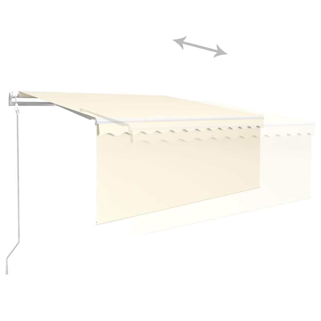 Markizė su uždanga/LED/vėjo jutikliu, kreminė, 3x2,5m