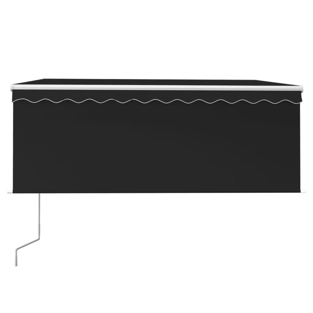 Markizė su uždanga/LED/vėjo jutikliu, antracito, 3x2,5m