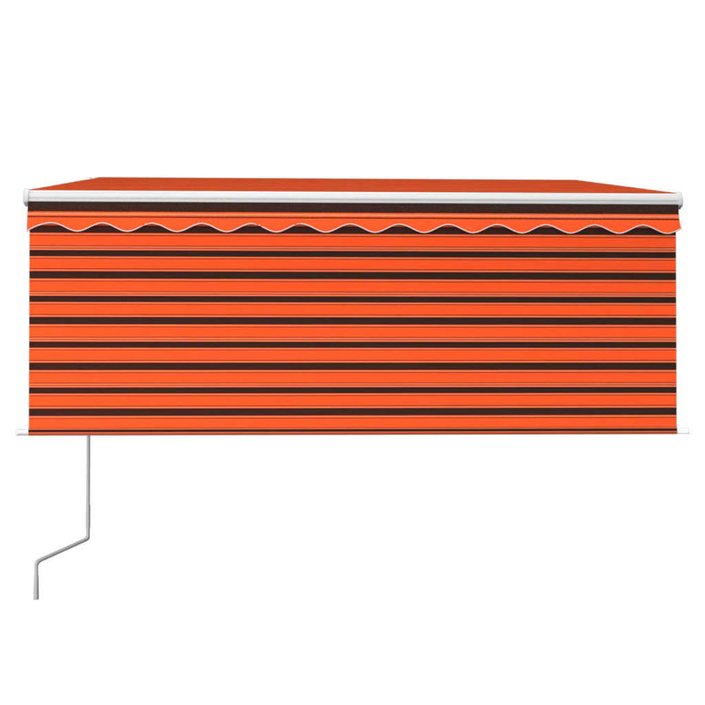 Markizė su uždanga/LED/vėjo jutikliu, oranžinė/ruda, 3x2,5m