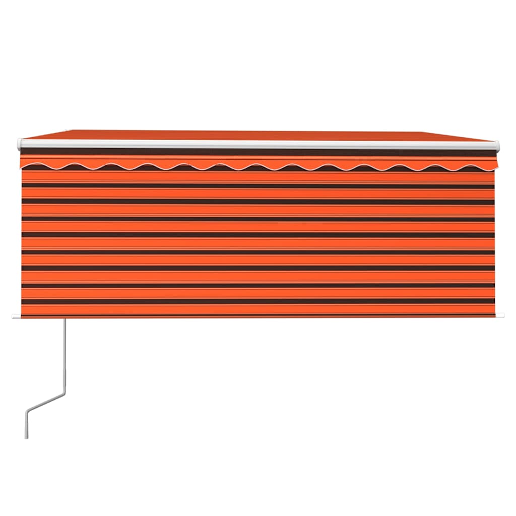 Markizė su uždanga/LED/vėjo jutikliu, oranžinė/ruda, 3x2,5m