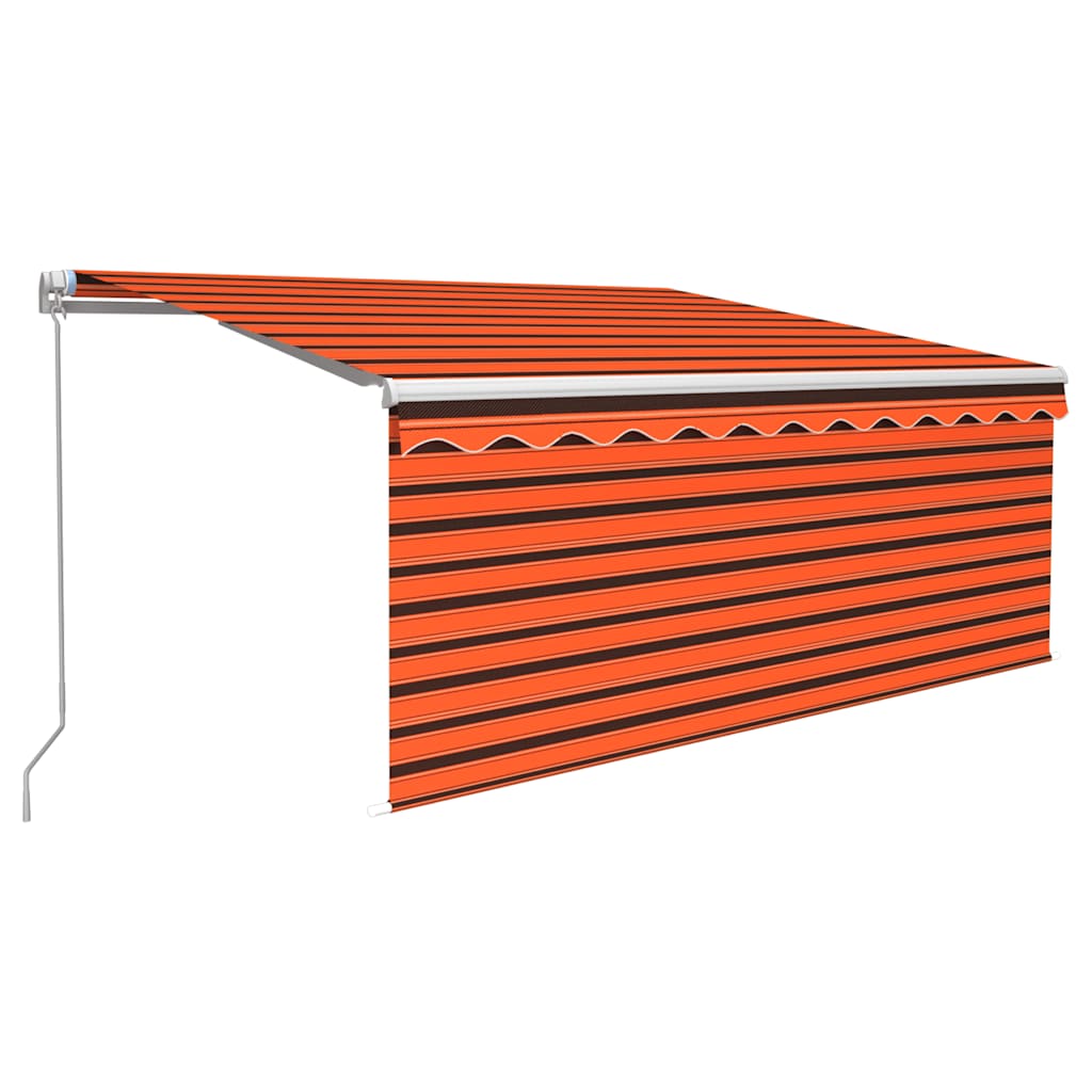 Manuāli ievelkama markīze, oranža un brūna, 3,5x2,5 m