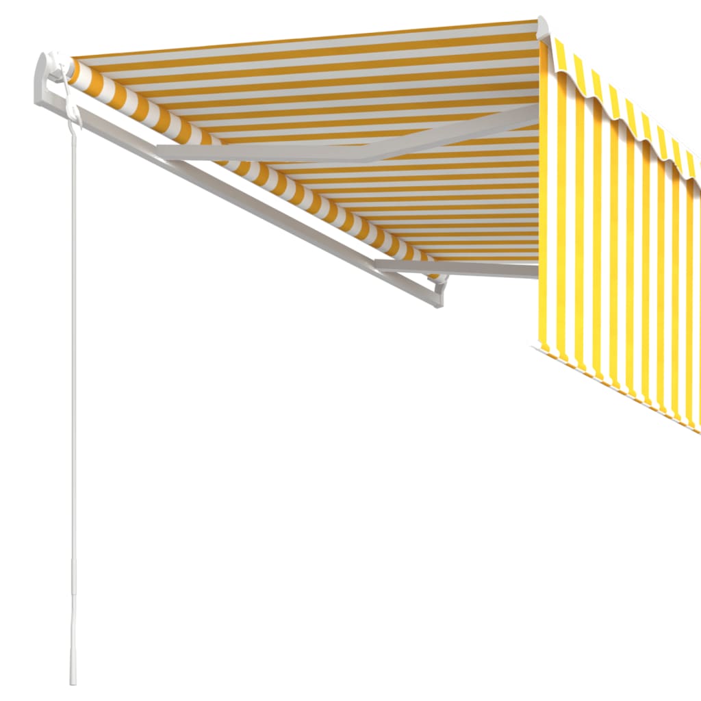 Automatiniu būdu ištraukiama markizė, geltona/balta, 3,5x2,5m