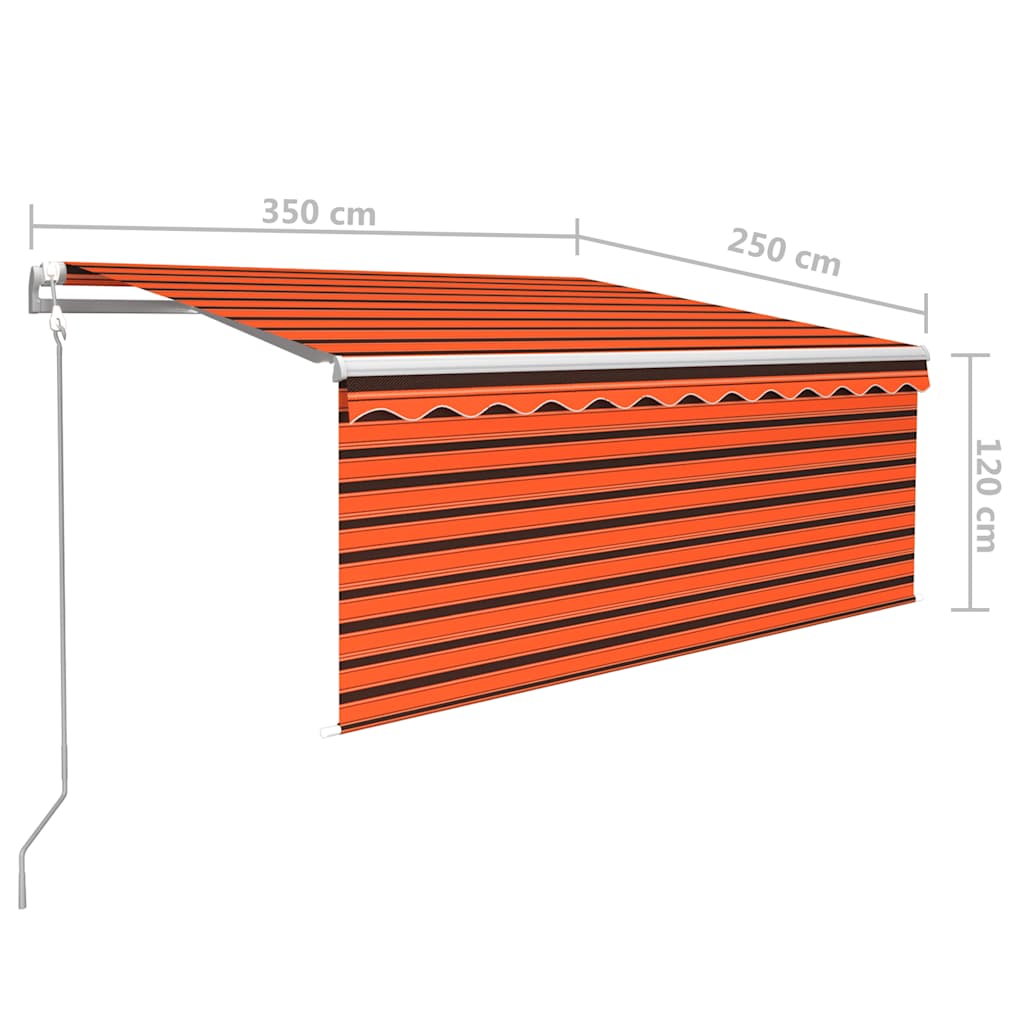 Automatiniu būdu ištraukiama markizė, oranžinė/ruda, 3,5x2,5m