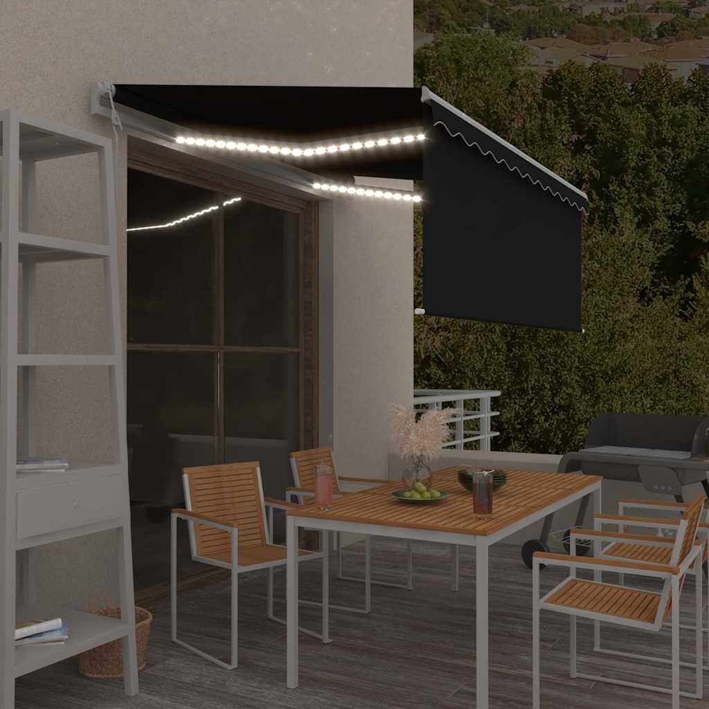 Elektrinė markizė su LED ir jutikliu 3,5 x 2,5 m Antracito