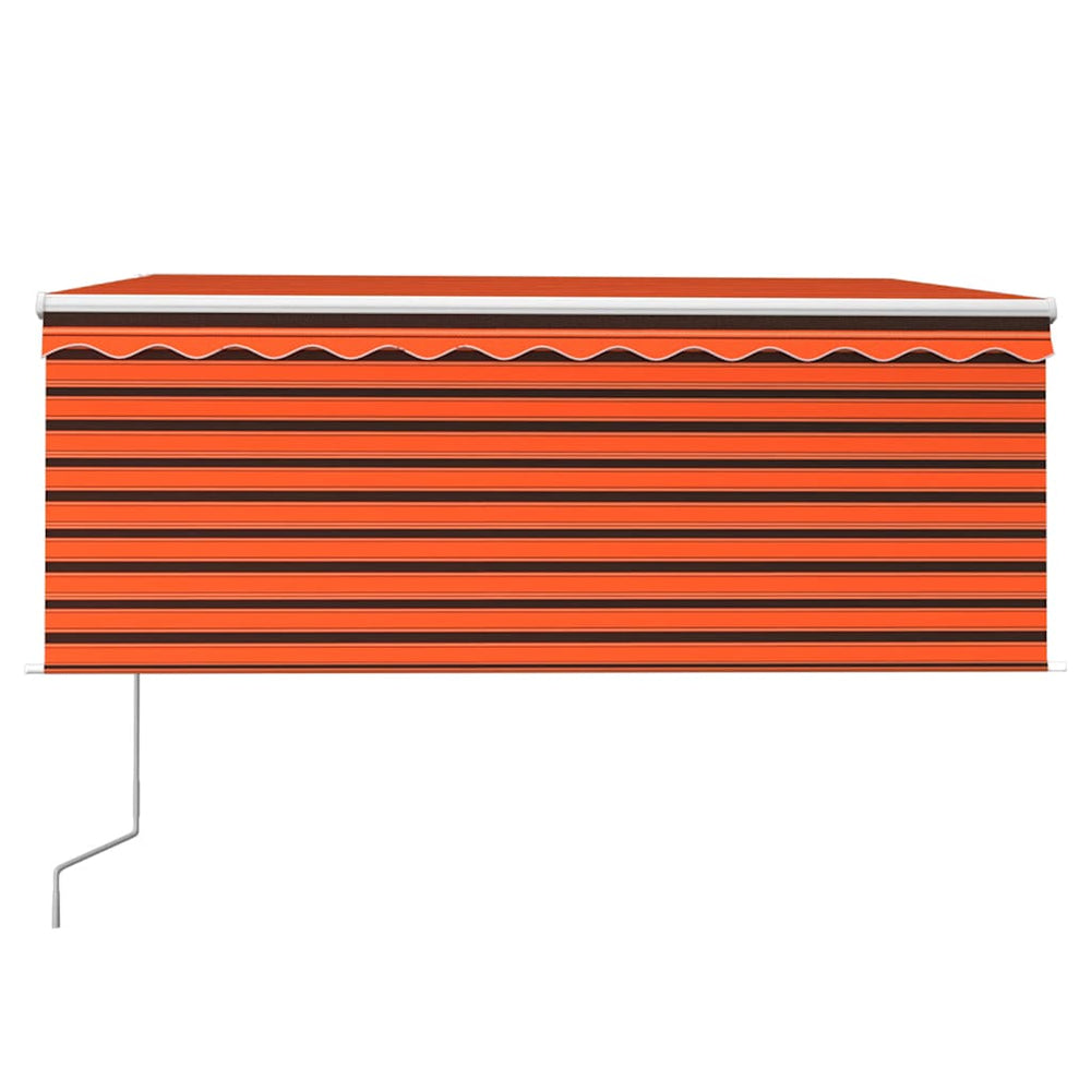 Markizė su uždanga/LED/vėjo jutikliu, oranžinė/ruda, 3,5x2,5m