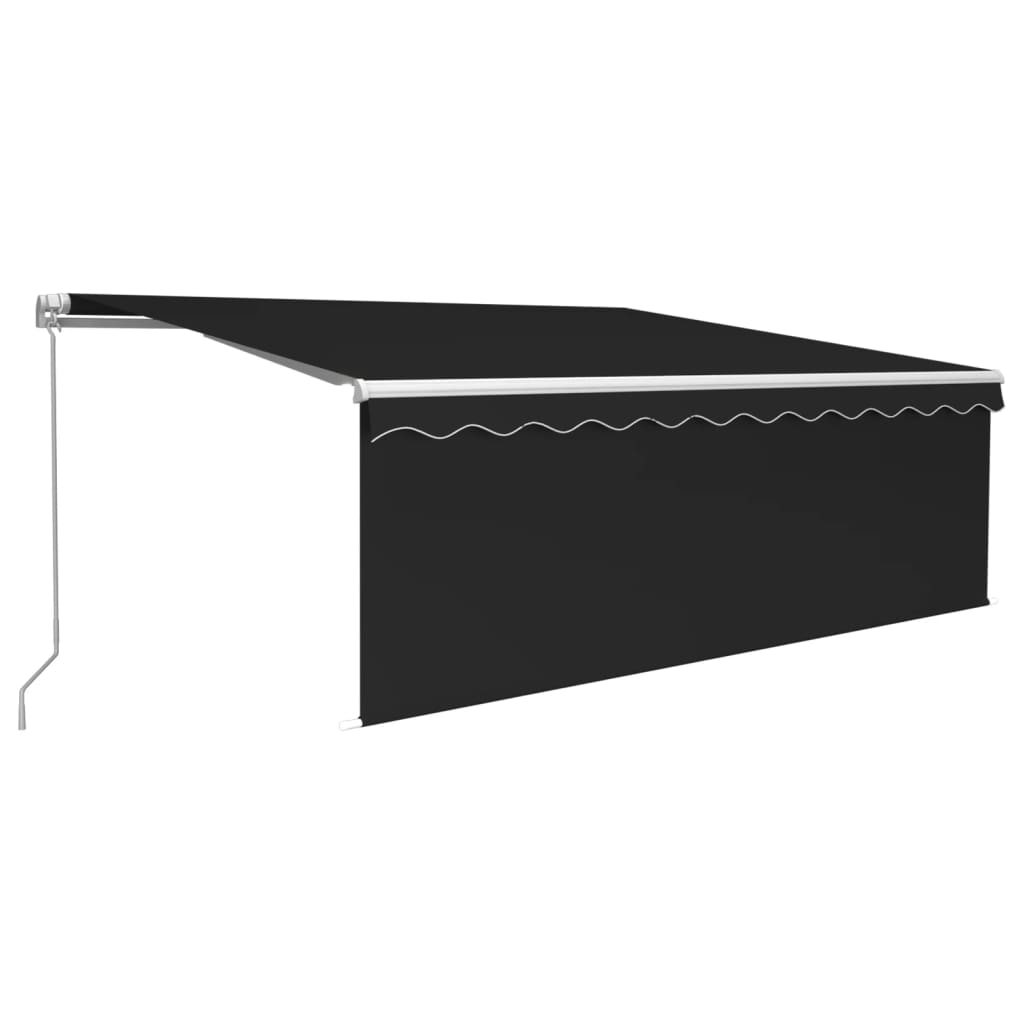 Rankiniu būdu ištraukiama markizė su uždanga, antracito, 4x3m
