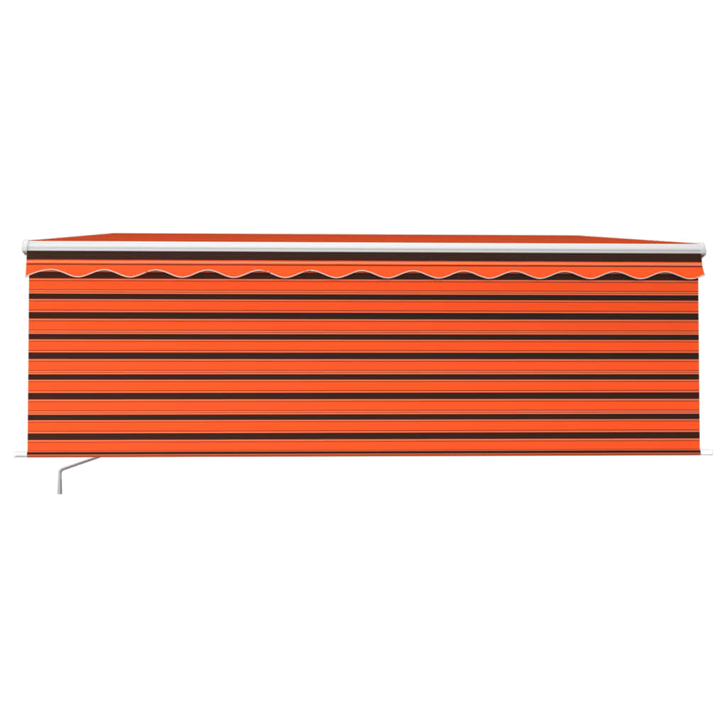 Rankiniu būdu ištraukiama markizė, oranžinė ir ruda, 4x3m