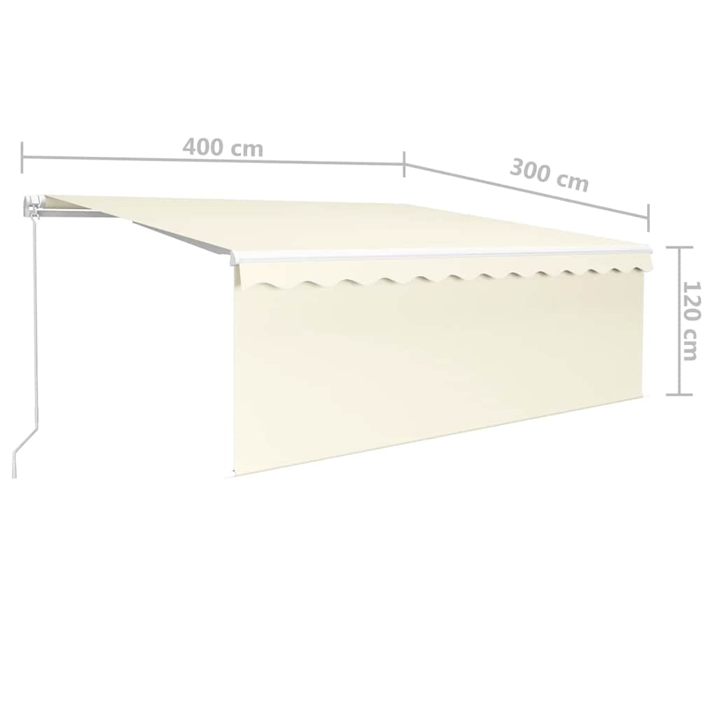 Manual Retractable Awning, Cream, 4x3m