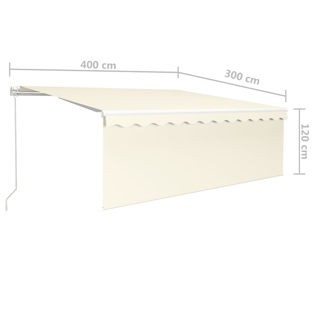 Manual Retractable Awning, Cream, 4x3m