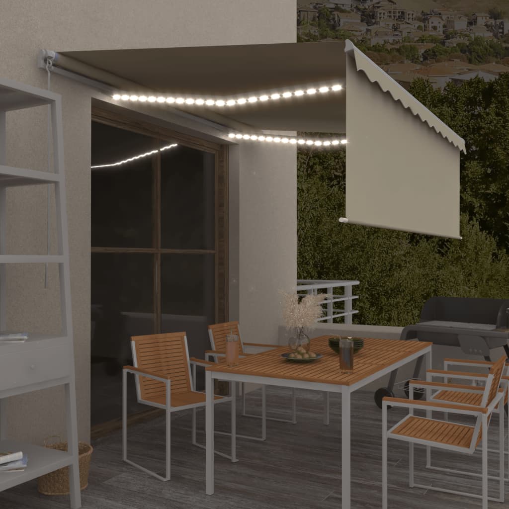 Manual Retractable Awning, Cream, 4x3m