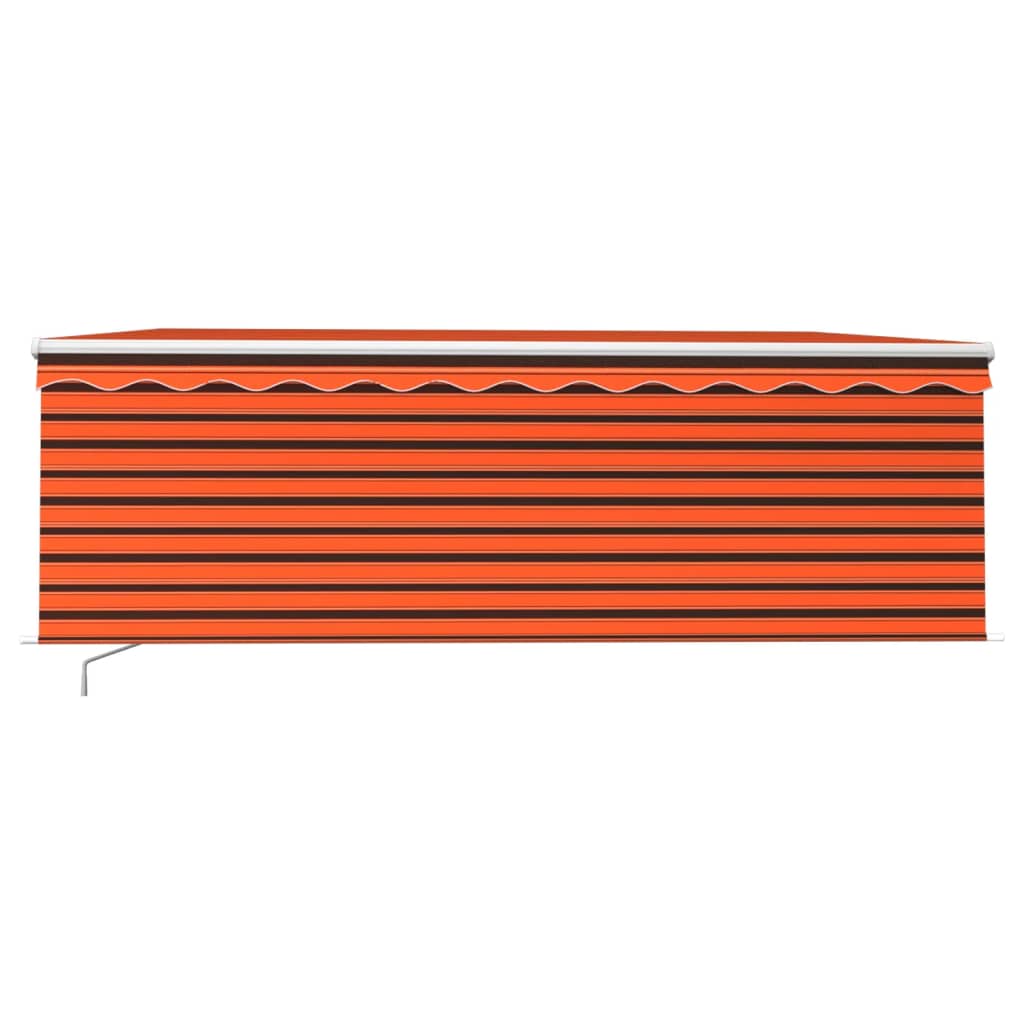 Rankiniu būdu ištraukiama markizė, oranžinė ir ruda, 4x3m