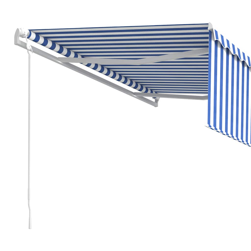 Automātiski izvelkama markīze, zila un balta, 4x3m