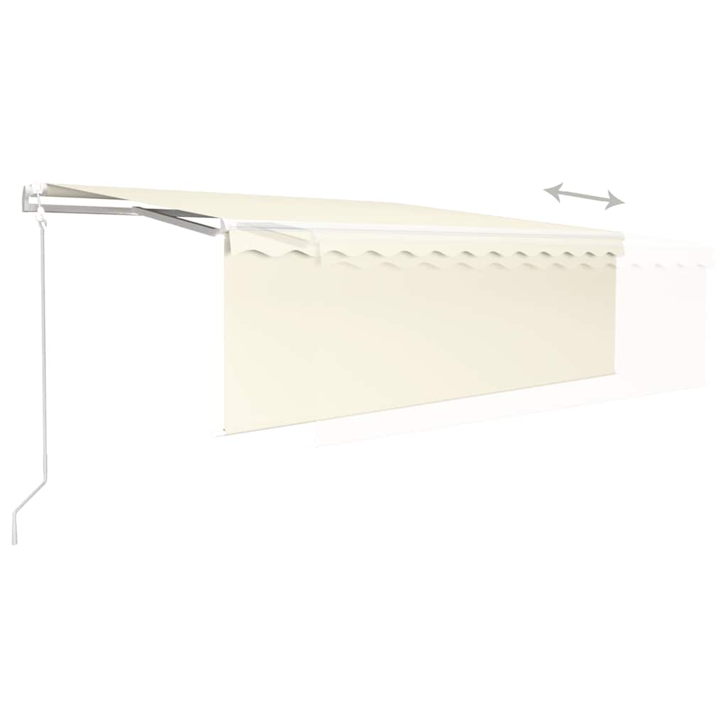 Automatinė markizė su uždanga/LED/vėjo jutikliu, kreminė, 4x3m