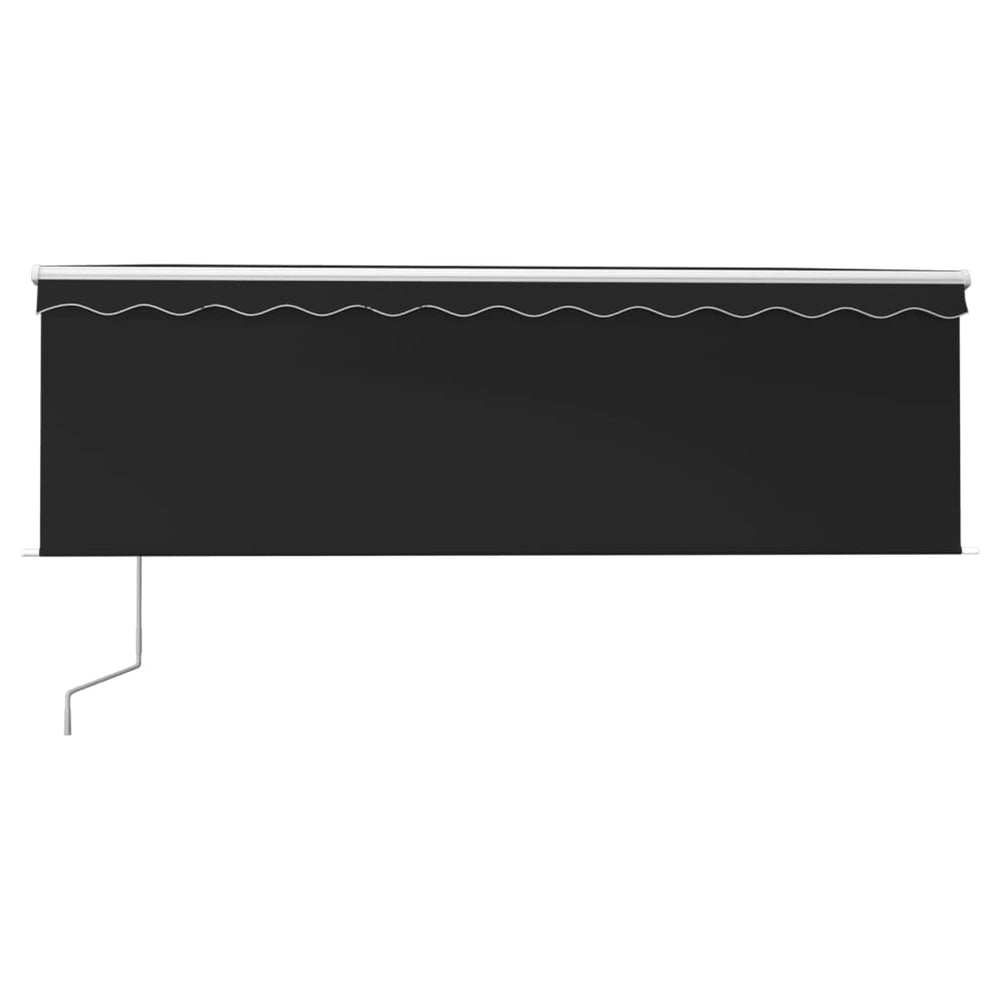 Markizė su uždanga/LED/vėjo jutikliu, antracito, 4x3m