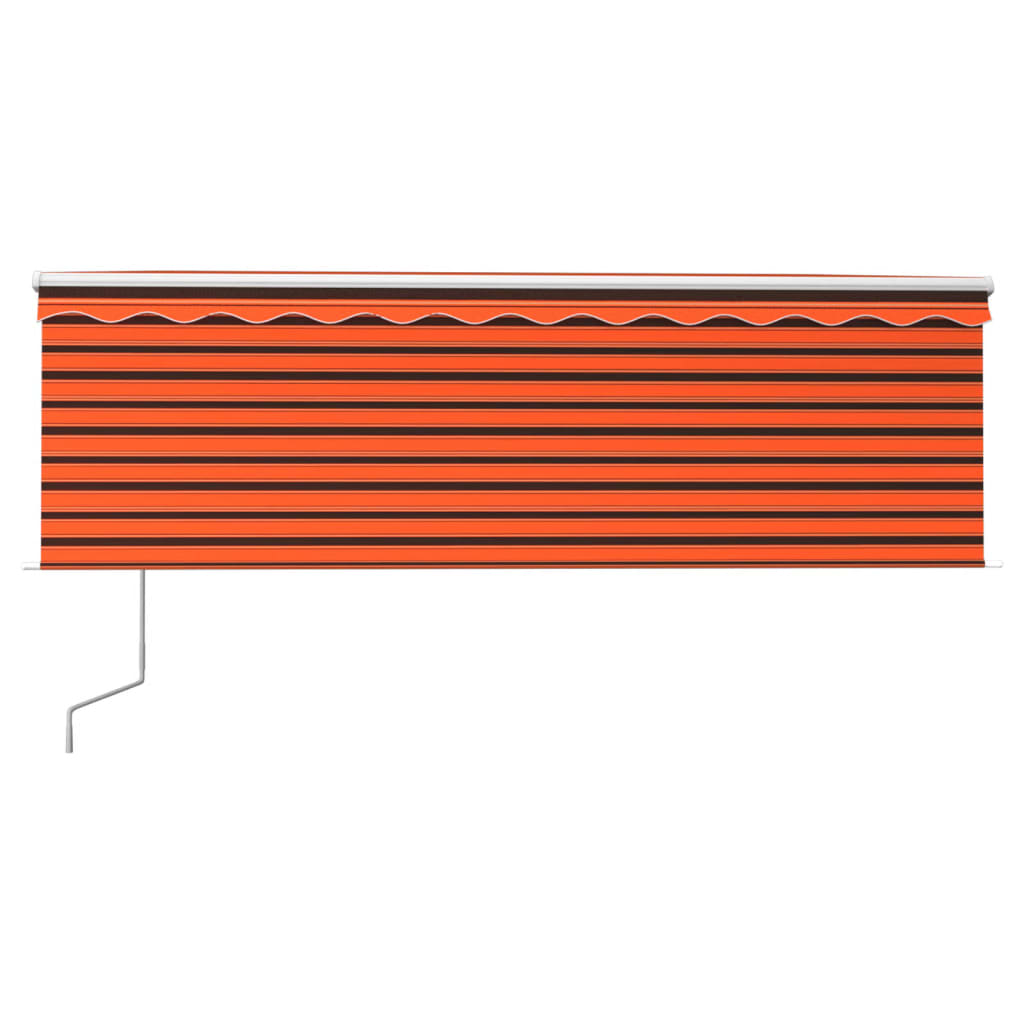 Markizė su uždanga/LED/vėjo jutikliu, oranžinė/ruda, 4x3m