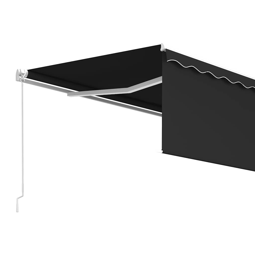 Rankiniu būdu ištraukiama markizė su uždanga, antracito, 4,5x3m