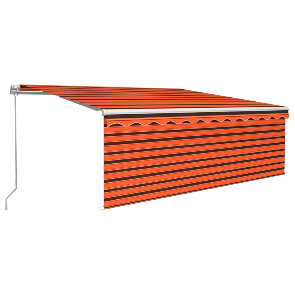 Rankiniu būdu ištraukiama markizė, oranžinė ir ruda, 4,5x3m