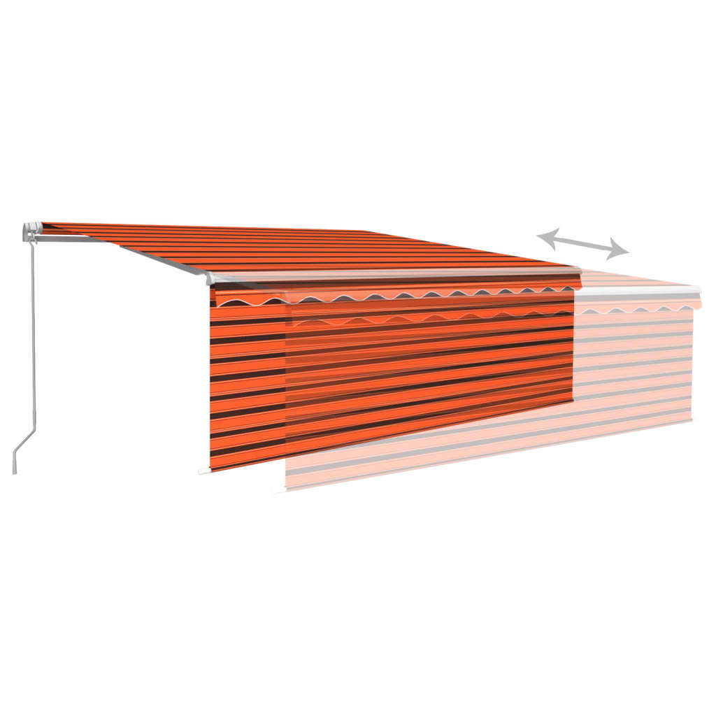 Rankiniu būdu ištraukiama markizė, oranžinė ir ruda, 4,5x3m