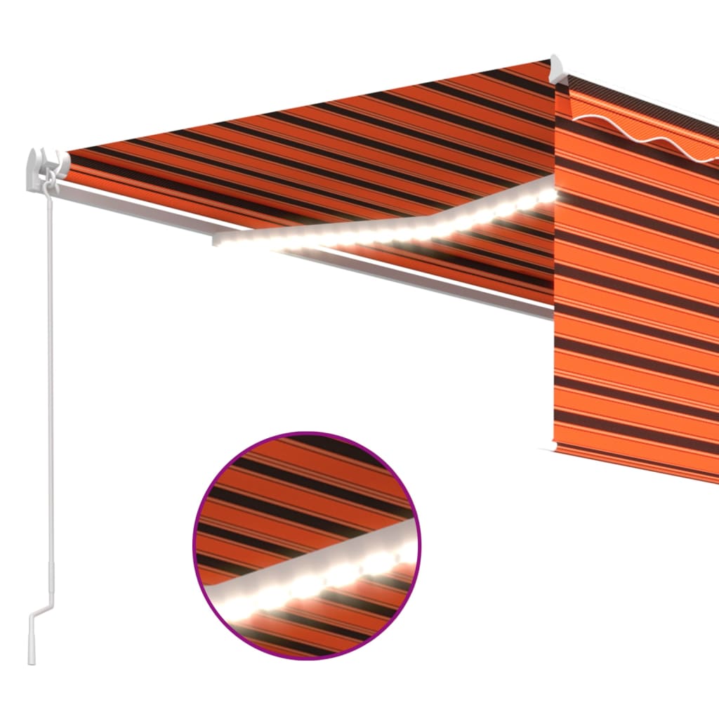 Rankiniu būdu ištraukiama markizė, oranžinė ir ruda, 4,5x3m