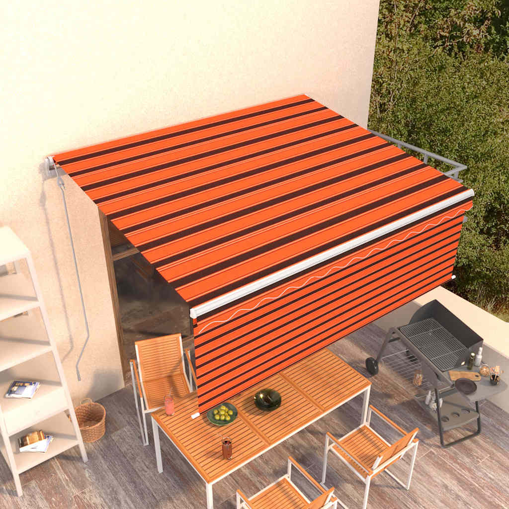 Automatiniu būdu ištraukiama markizė, oranžinė ir ruda, 4,5x3m