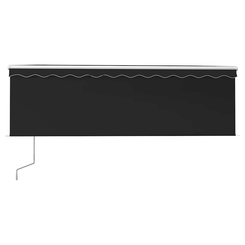 Markizė su uždanga/LED/vėjo jutikliu, antracito, 4,5x3m