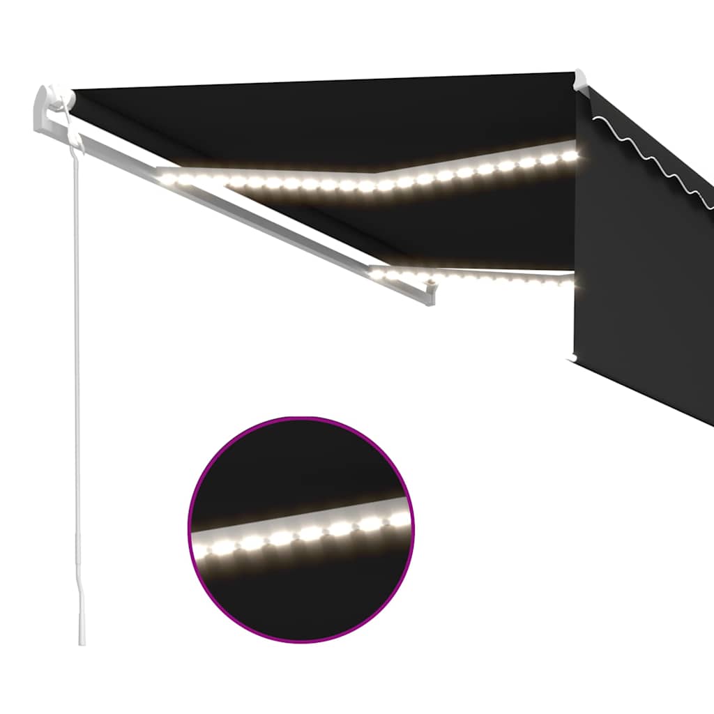 Elektrinė markizė su LED ir jutikliu 4,5 x 3 m Antracito