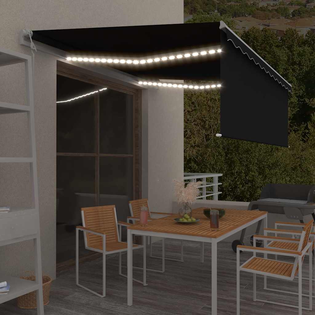 Elektrinė markizė su LED ir jutikliu 4,5 x 3 m Antracito