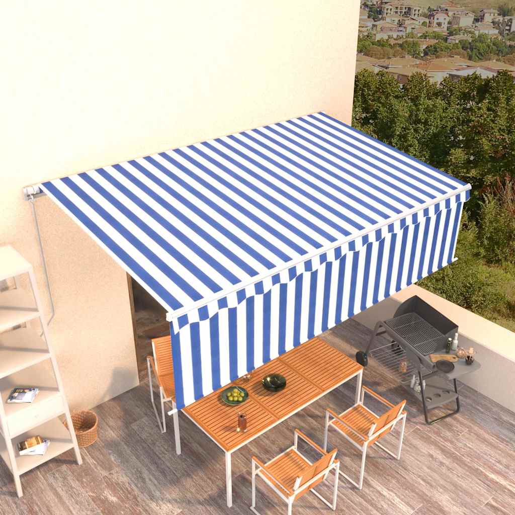 Ištraukiama markizė Mėlyna ir balta 5 x 3 m Poliesteris