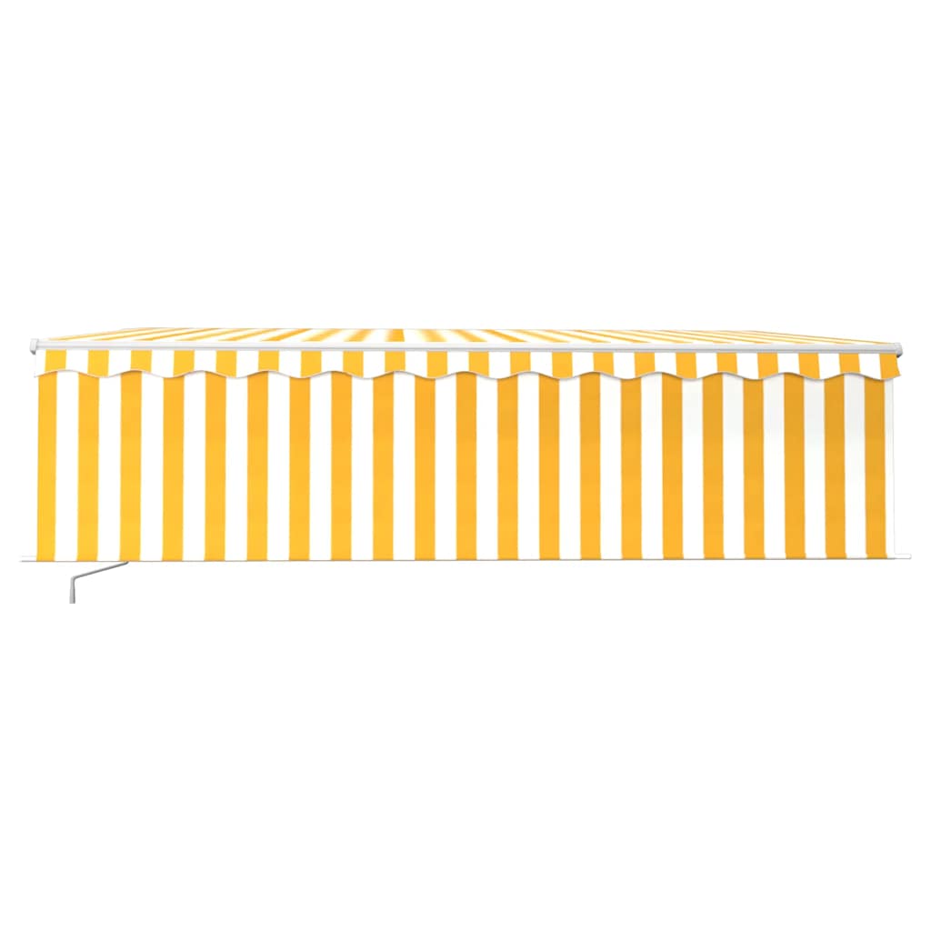 Manual retractable awning, yellow and white, 5x3m