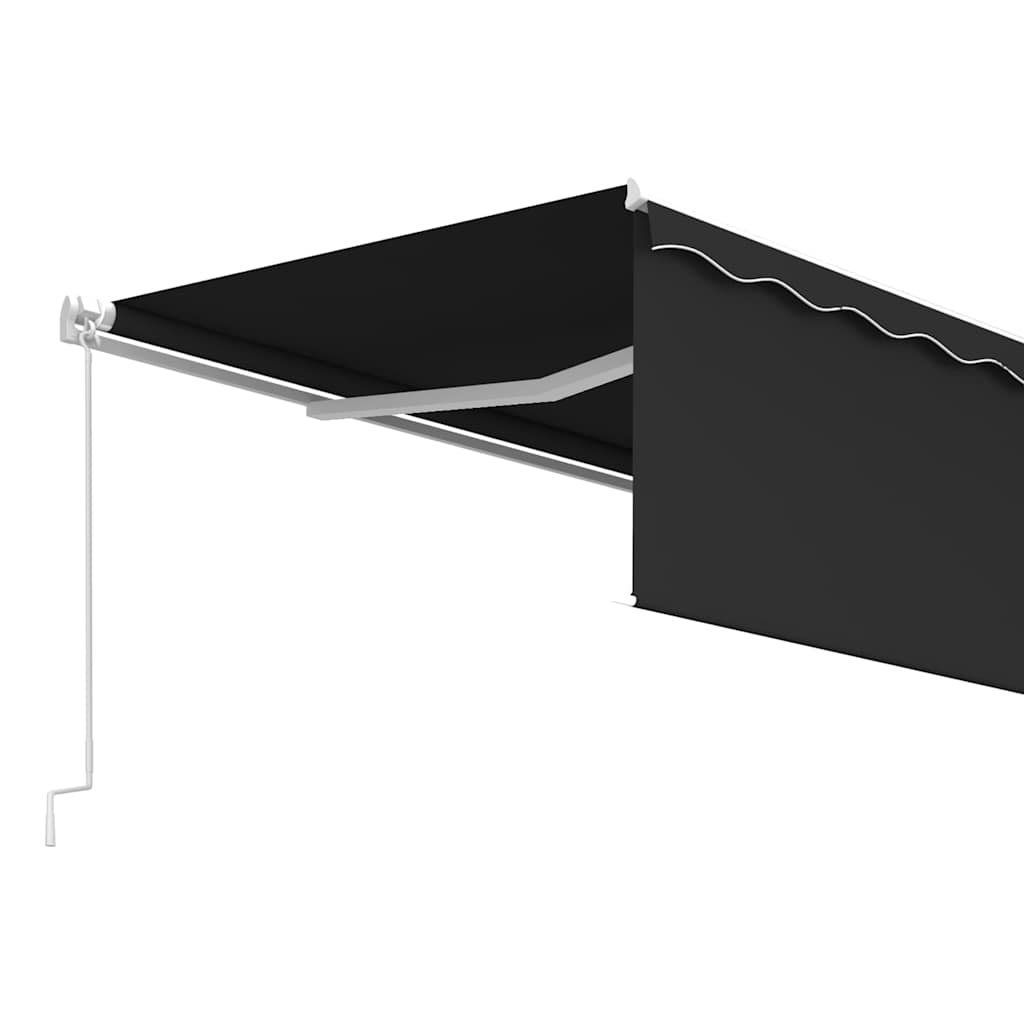 Manuāli izvelkama markīze ar apmalēm, antracīta, 5x3m