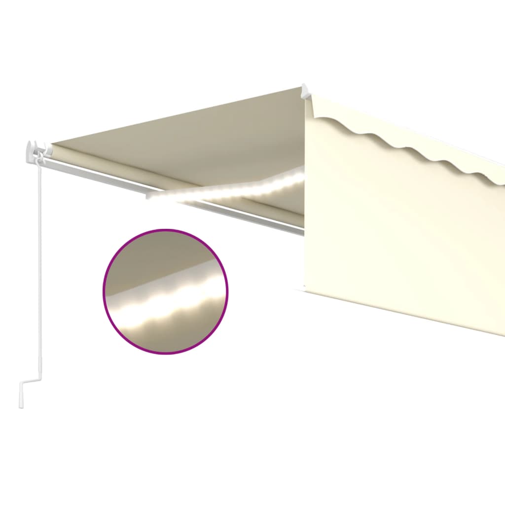 Manual retractable awning, cream, 5x3m