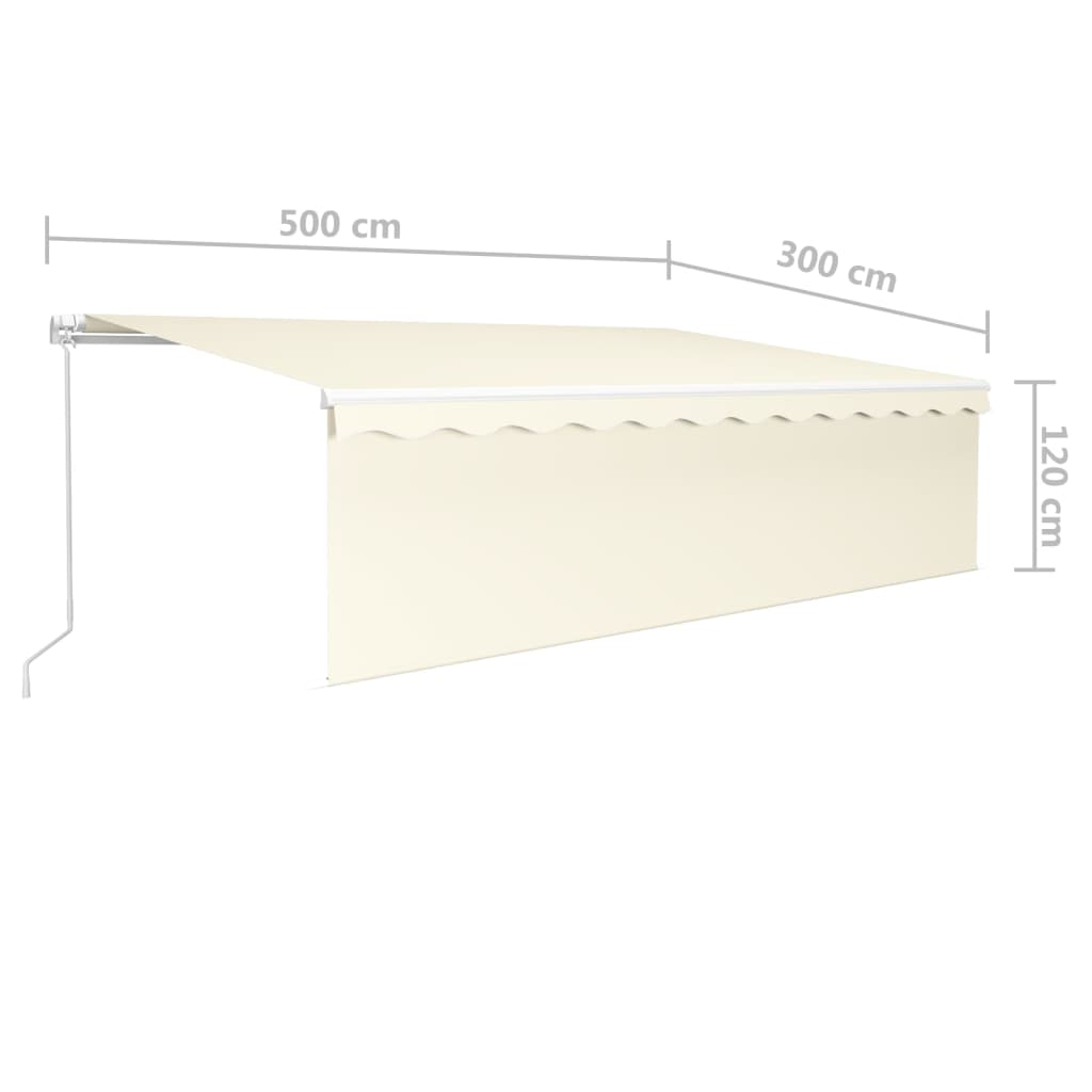 Manual retractable awning, cream, 5x3m