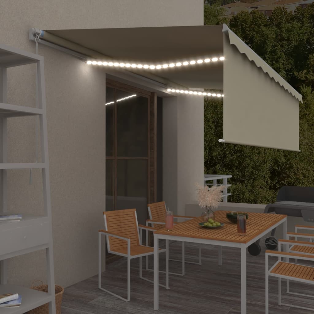 Manual retractable awning, cream, 5x3m
