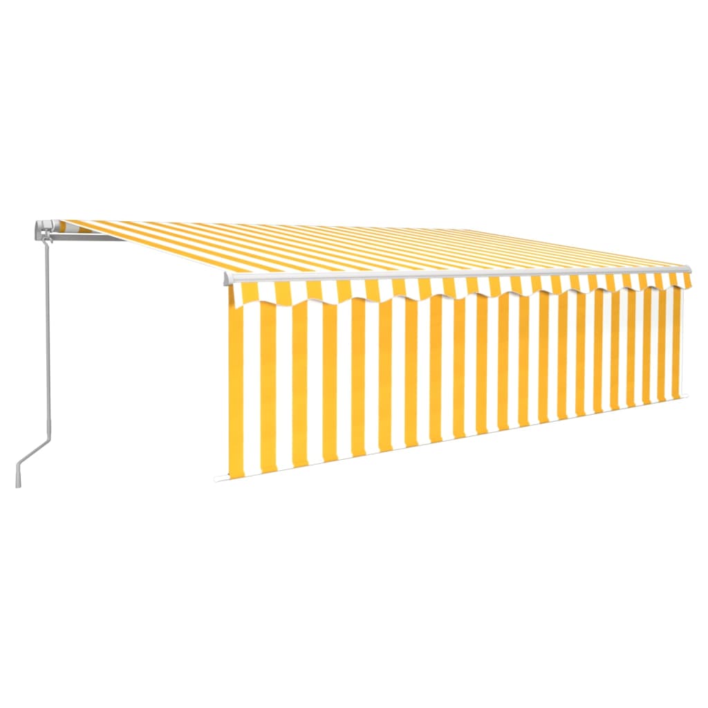 Rankiniu būdu ištraukiama markizė, geltona ir balta, 5x3m
